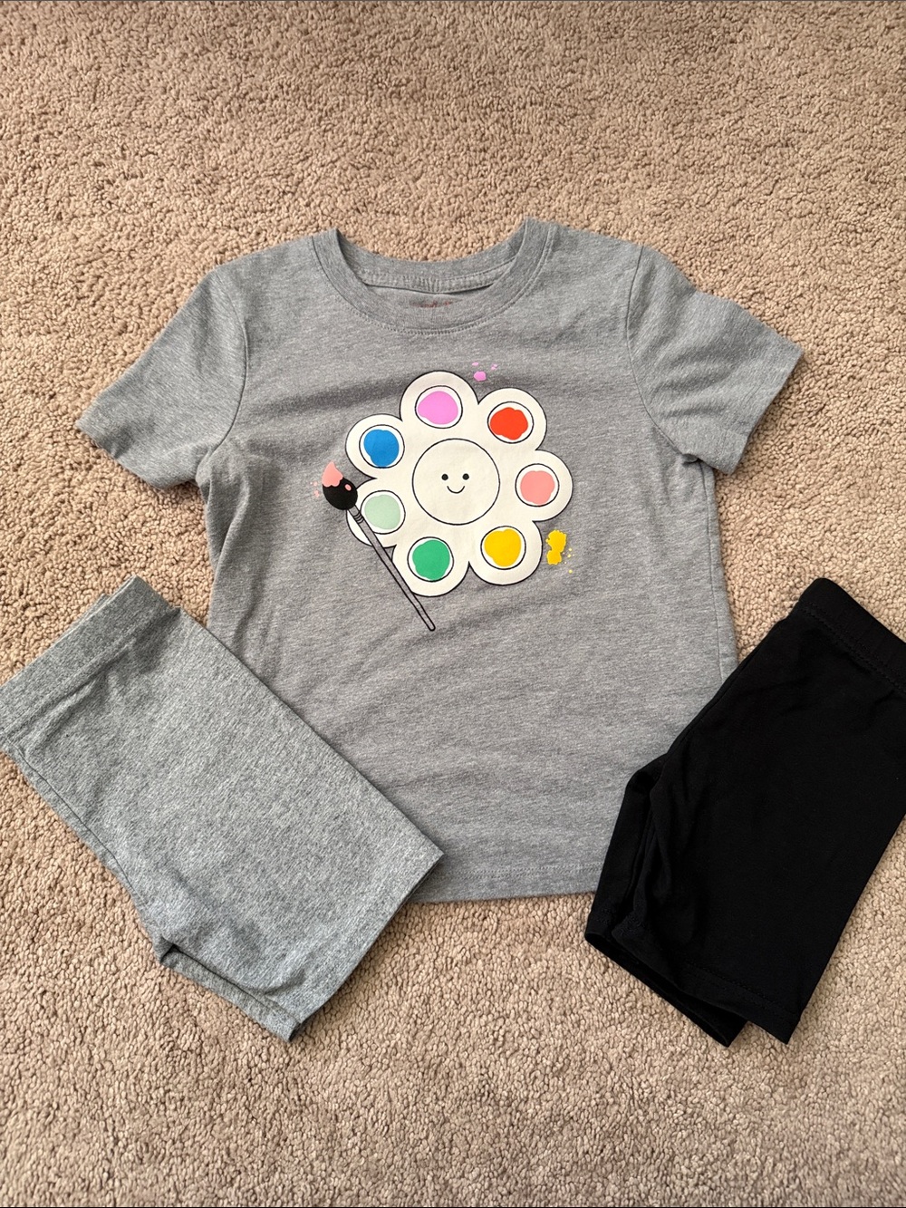 Kids Short Sleeve and 2 Shorts Set